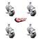 Service Caster 3 Inch Thermoplastic Rubber Swivel 12mm Threaded Stem Caster Set with Brake SCC-TS20S314-TPRB-TLB-M1215-4 - alternate 2